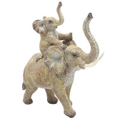 Image of Lesser &amp; Pavey Elephant with Calf Figurine For Home Office Decor Ornaments Gift Women Men Beautiful Indoor Outdoor Living Room