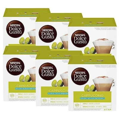 Image of Nescafe Dolce Gusto Skinny Cappuccino Coffee Pods 96 Capsules