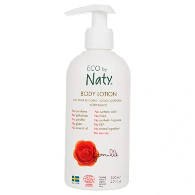 Image of Eco by Naty, Body Lotion, Plant Based Organic Extracts with 0% Perfume, Hypoallergenic and Dermatologically Tested, 200 ml Bottle