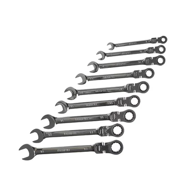 Image of Faithfull SPARAT9S Flex Head Ratchet Combination Spanner Set (9 Pieces)