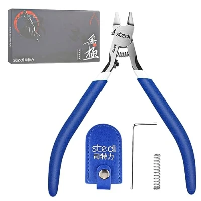 Image of Stedi Model Nipper, with Ultra Thin Single Edge and Blade Case Plastic Tools for Gundam Repairing Fixing, Blue