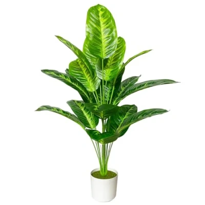 Image of AIVORIUY Artificial Areca Palm Plant Fake Tropical Tree Perfect Faux Plants in Pot for Indoor Outdoor House Home Office Wedding Garden Modern Decoration Housewarming Gift (80cm Banana)