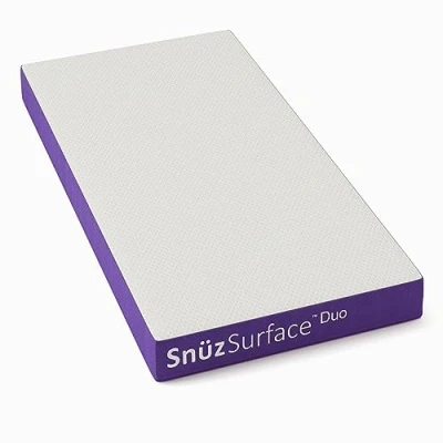 Image of Snuz SurfaceDuo Cot Mattress 140 x 70 Pocket Sprung, Two Firmness Levels with Memory Foam , White