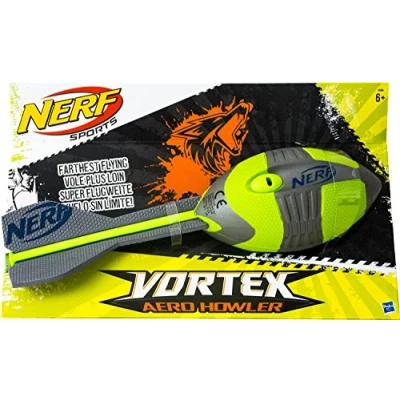 Image of NERF N Sports Vortex Aero Howler Football, Green and Grey