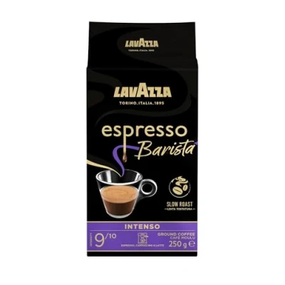 Image of Lavazza, Espresso Barista Intenso, Coffee Ground, Ideal for Moka Pots, with Aromatic Notes of Cocoa and Wood, Arabica Robusta, Intensity 9/10, Medium Roasting, 250 g