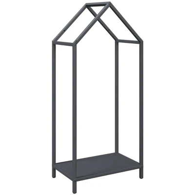 Image of vidaXL Firewood Rack Anthracite 40x25x90 cm Cold rolled steel