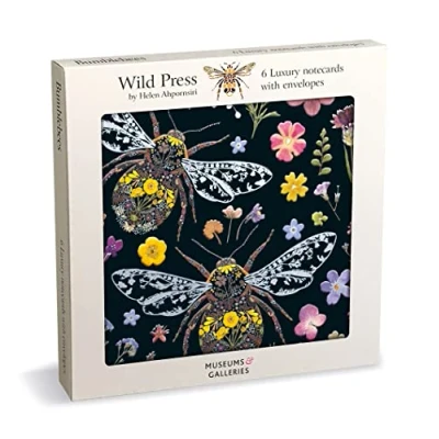 Image of Museums &amp; Galleries 6 Luxury Boxed Notecards with Envelopes (Wild Press Bumblebees) EFE034