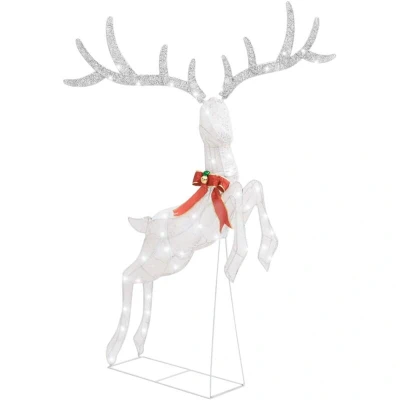 Image of vidaXL Flying Reindeer Christmas Decoration 120 LEDs White Cold