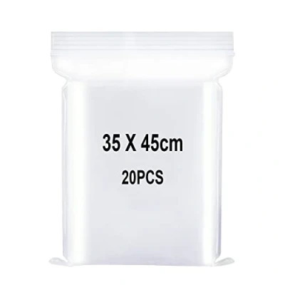Image of Resealable Clear Plastic Bags, Sealed Bag, Storage Press Seal Thickening and Durable, Apply to Craft Supplies, Kosmetische, 13.8x17.7&quot;(35x45cm) 20PCS