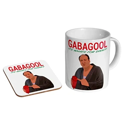 Image of stopper The Sopranos Gabagool Funny Ceramic Coffee Mug + Coaster Gift Set