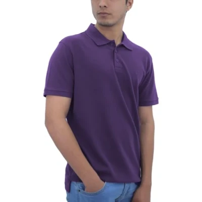 Image of SoftSpun Mens Tops Polo Shirts for Men UK Short Sleeve Purple