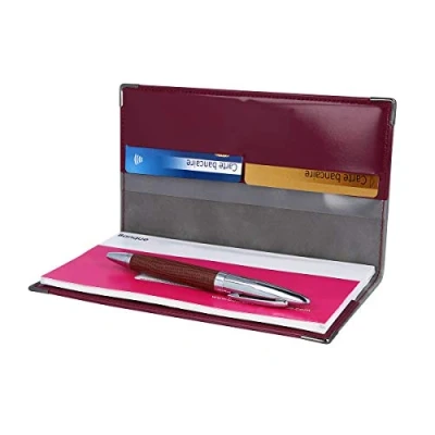 Image of Color Pop® Cheque Book Case French Made Book/Credit Card/Miscellaneous Papers, Burgundy, 10,4 x 18,7 0,8 cm, Classic