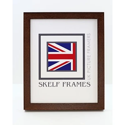 Image of Skelf Frames 500mm x 400mm Phoenix Brown Wood Picture Photo Poster Frame with Glass