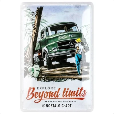 Image of Nostalgic Art Daimler Truck Beyond limits Gift Idea for Car Fans Metal Vintage Decoration 20 x 30 cm