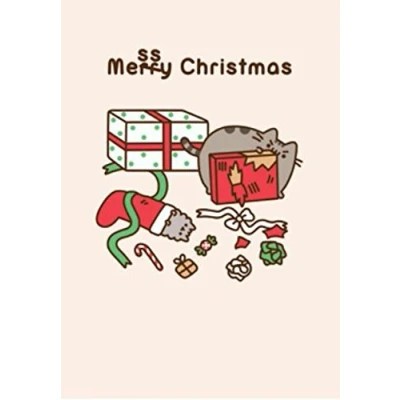 Image of Messy Christmas Pusheen The Cat Greeting Card