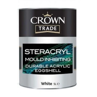 Image of Crown Steracryl Mould Inhibiting Acrylic Eggshell White 5 L