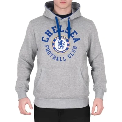 Image of Chelsea FC Official Football Gift Mens Fleece Hoody Grey Large