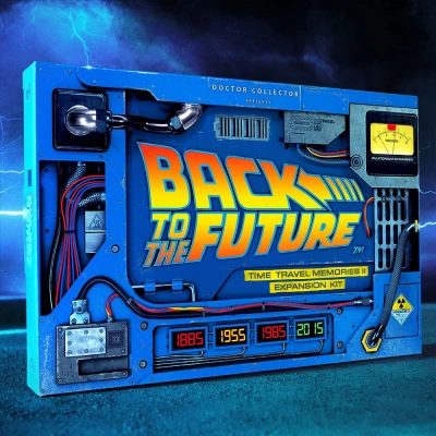 Image of Doctor Collector Back to the Future: Time Travel Memories II, Official Expansion Kit with collectible accessories in a metal box