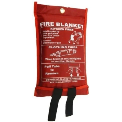 Image of FIRE BLANKET Large, Kitchen Home Safety EMERGENCY Quick Unfolding &amp; EASY TO USE with Loops, 1mX1m BLANKET, IDEAL FOR KITCHEN, OFFICE, HOME, CARAVAN, LARGE