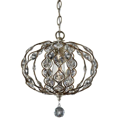 Image of Leila 1 Light Ceiling Pendant Polished Silver, E27