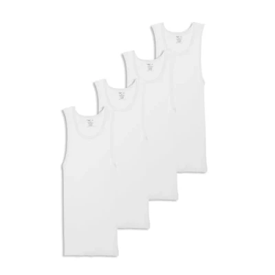 Image of Jockey Men&#039;s T Shirts 100% Cotton A Shirt Tank 4 Pack, White, l