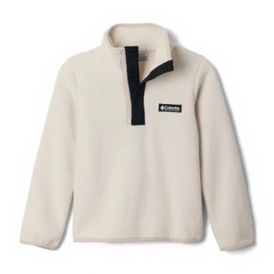 Image of Columbia Helvetia II HALF SNAP Unisex Fleece jumper for kids, Size: Small, Chalk/black