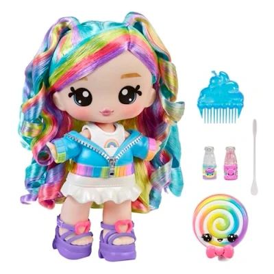 Image of YUMMI LAND Yummiland Large Doll and Lip Gloss Pet Skyler Rainbow Belt, Comes with DIY Kit, Suitable for Children Ages 4+