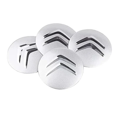 Image of SANSHAOS Car Center Hub Caps Sticker Wheel Centre Badge Logo Cap Trims for Citroen C1 C2 C3 C4 C6 C8 56mm, Set of 4,Silver