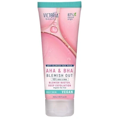 Image of Victoria Beauty Blemish Out Clay Mask with Green Tea Deep Cleanse Pore Minimizer Salicylic, Lactic and Glycolic Acid, Tree Oil Zinc For Oily Skin 87% Natural, Vegan