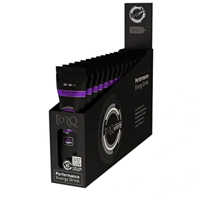 Image of Torq Energy Drink Blackcurrant Isotonic Powder Electrolyte Powder, High Carbohydrates 30g per 500ml and Sodium Single Serve Packs Box of 15