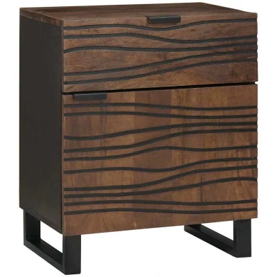 Image of vidaXL Bedside Cabinet 50x33x60 cm Solid Wood Walnut