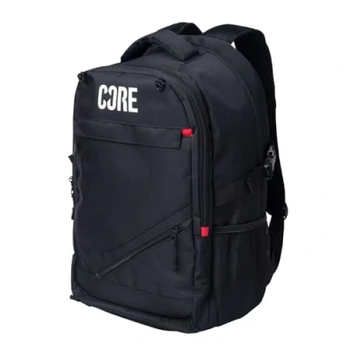 Image of Core Pro Skate Helmet Backpack Heavy Duty Rucksack Breathable netting for easy storage, Laptop Compartment, helmets Black