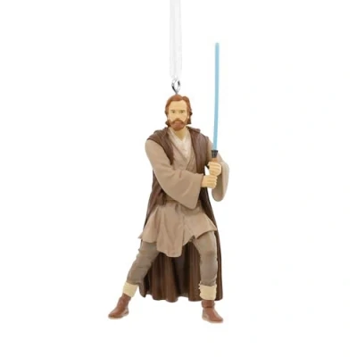Image of Hallmark Star Wars Obi Wan Kenobi Hanging Ornament, Tree Decoration, Resin Christmas Gifts for