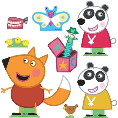 Image of Star Cutouts SC4529 Freddy Panda Twins Decoration Multi Pack Height 61cm Ideal for Peppa Pig Theme, Birthdays &amp; Parties