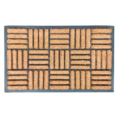 Image of EHC Natural Coir door mats Indoor &amp; Outdoor Mat, Rubber Backing Heavy Duty Doormats Dirt trapper for Front Door, Patio or Entrance, 45 x 75 cm