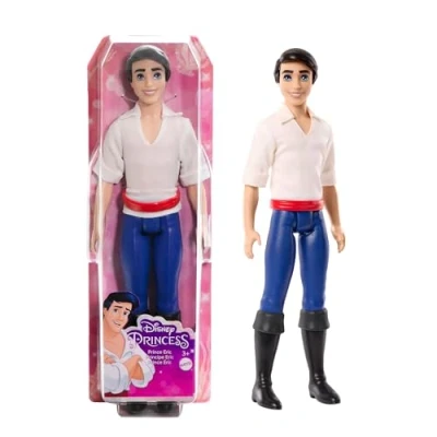 Image of Mattel Disney Princess Toys, Posable Prince Eric Fashion Doll in Signature Look Inspired by The Movie Little Mermaid, Gifts for Kids, HLV97