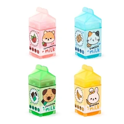 Image of Puckator Adoramals Lip Balm in a Milk Carton Shaped Holder Care Stick Balms Chapstick Holiday Essentials For Women Family Lipbalm Moisturiser Exfoliator Cream Pretty Cute Blam Bam