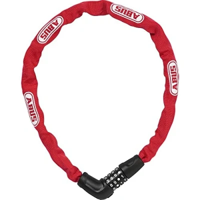 Image of ABUS steel O chain 5805C lock combination made of 5 mm thick security level 4 75 cm red