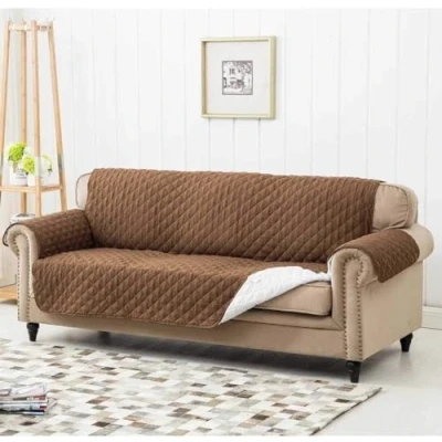 Image of Marco Paul luxury quilted Sofa and Seat covers Slipcover Protector Throw Furniture Water Resistant Pet Dog Child Kid Proof Easy Fit (Brown 3 Cover)