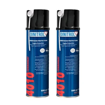 Image of REJEL 2 x DINITROL 4010 HIGH TEMPERATURE RUST PROOFING ENGINE CLEAR WAX 500ml AEROSOL