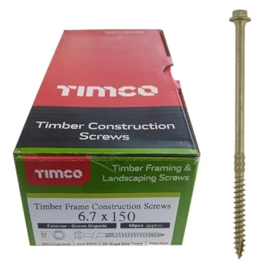 Image of TIMCO 150IN Index Hex Head Timber Screw 6.7x150 Organic Green (Box of 50)