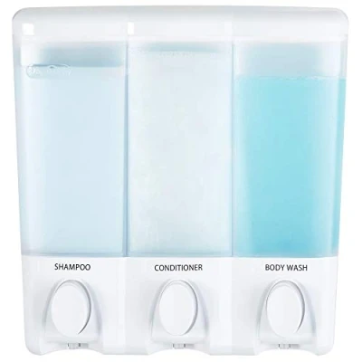 Image of Better Living Products 72350 Clear Choice 3 Chamber Shower Dispenser, White
