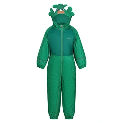 Image of Regatta Kids Waterproof Breathable Thermoguard Mudplay III Suit Green