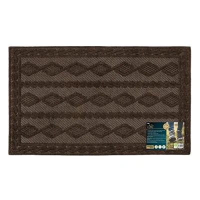 Image of JVL Knit Rubber Backed Indoor Doormat, 40x60cm, Brown