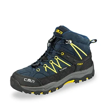 Image of CMP Kids Rigel MID Trekking Shoes WP, B.Blue Saffron, 2 UK