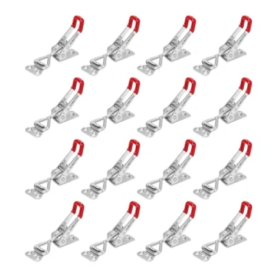 Image of POWERTEC 20332 P2 Pull Action Latch Toggle Clamp 4001 220 lb Holding Capacity w Red Vinyl Handle Grip, 16 PK