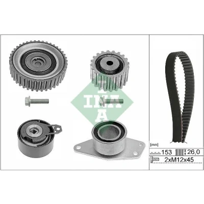 Image of 7700107249, 7700115862, 7700116047, 7700116054, 7700116058 Timing belt kit INA 530 0194 10 153 RENAULT: CLIO 2, MASTER 2 Kasten, Bus