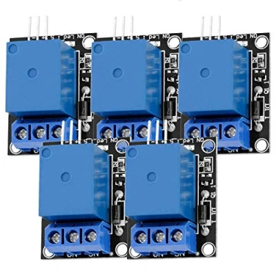 Image of AZDelivery 5 x 1 Relay 5V KY 019 Module High Level Trigger compatible with Arduino including E Book!