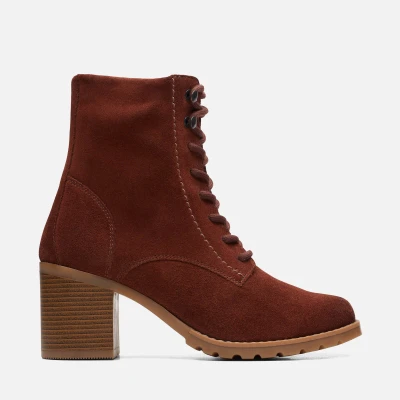 Image of Clarks Clarkwell Suede Heeled Boots UK 4