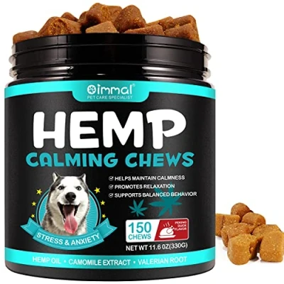 Image of XAYGHE Dog Calming Chews, Hemp Anxiety Relief Treats For Dogs, Reduce Stress, Fear, Separation Anxiety, Barking, Hyperactivity, Reactivity, Aggression, 150pcs